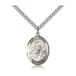 Sterling Silver St. Robert Bellarmine Pendant w/ chain