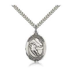 Sterling Silver St. Sebastian / Hockey Pendant w/ chain