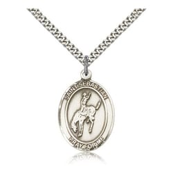 Sterling Silver St. Christopher Medal w/ chain - Rodeo