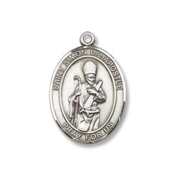 Sterling Silver St. Simon Pendant w/ Chain
