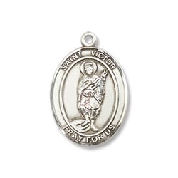 Sterling Silver St. Victor of Marseilles Pendant w/ Chain
