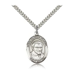 Sterling Silver St. Vincent de Paul Pendant w/ chain