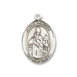 Sterling Silver St. Walter of Pontnoise Pendant w/ Chain