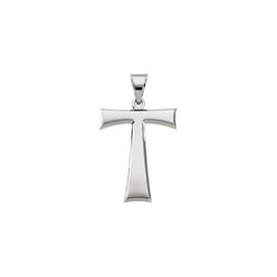 Tau Cross Pendant -14K White Gold