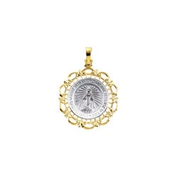 Two Tone Miraculous Medal - 14K Gold (no chain)