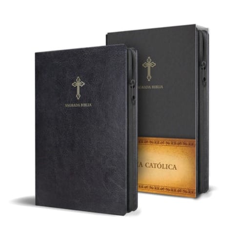 Biblia Catolica En Espanol - Simil Piel Negro Con Cremallera (Spanish Catholic Bible - Black)