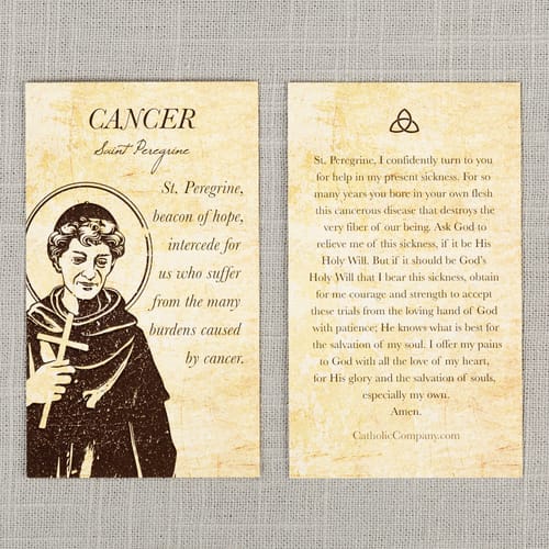 St. Peregrine - Cancer Healing Prayer Card