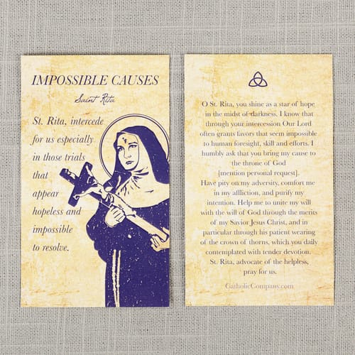 St. Rita - Impossible Causes Prayer Card