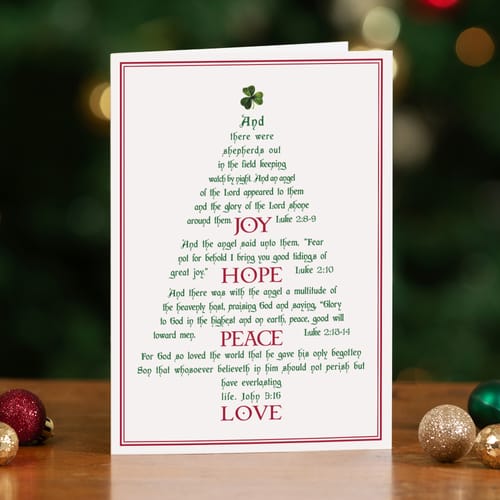 Irish Joy Hope Peace And Love Christmas Cards - Set Of 20