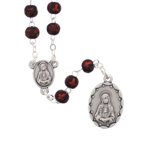 Red-Black Seven Sorrows Rosary Chaplet