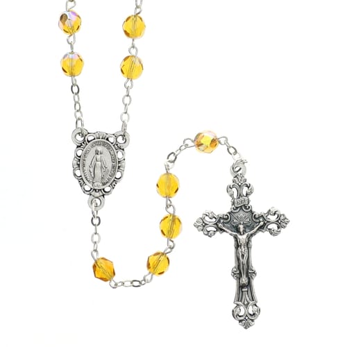 Yellow November Birthstone Rosary