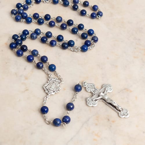 Royal Blue Lapis &amp; Sterling Rosary