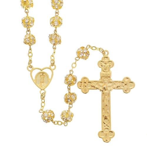 Fatima Gold &amp; Crystal Rosary