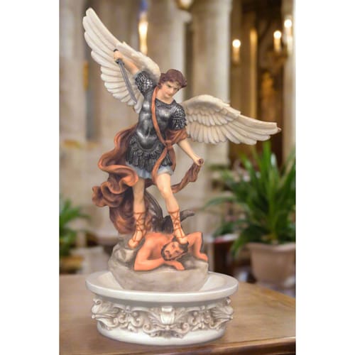 St. Michael Holy Water Font 8&quot;