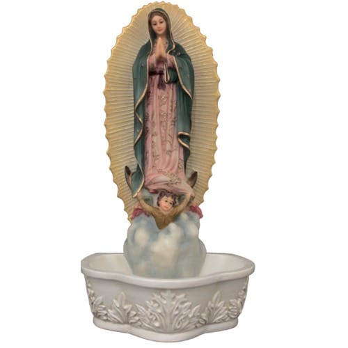 Our Lady Of Guadalupe Holy Water Font 7&quot;