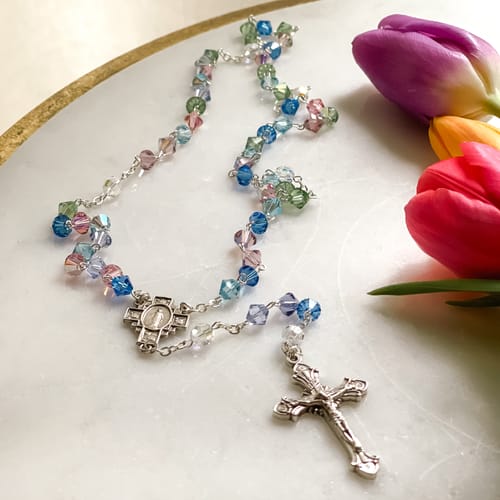 Multicolored Swarovski Crystal Rosary