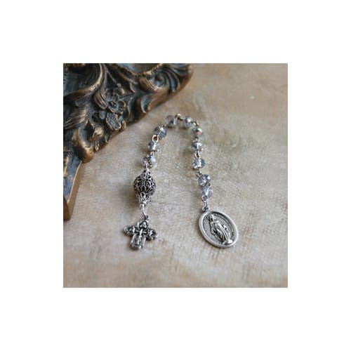 Silver Crystal Tenner Rosary