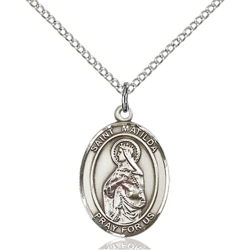 Sterling Silver St. Matilda Pendant W/ Chain