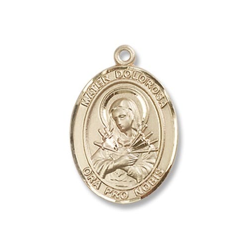 14kt Gold Filled Mater Dolorosa Pendant W/ Chain