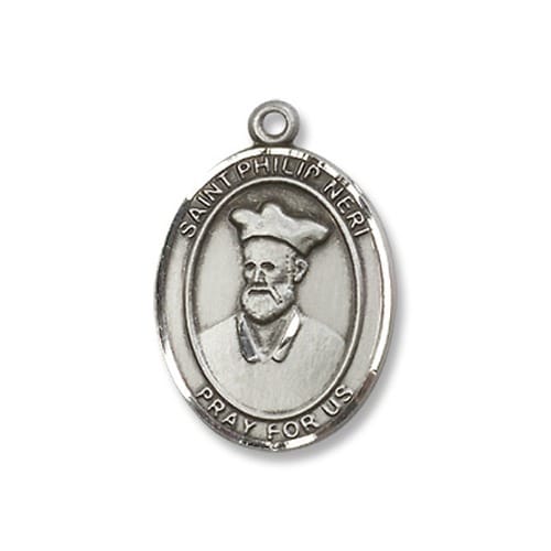 Sterling Silver St. Philip Neri Engraved Pendant W/ Chain