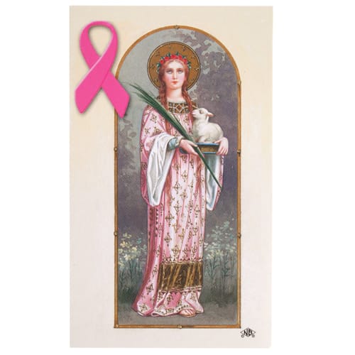 Saint Agatha Breast Cancer Personalized Prayer Card (Priced Per Card)