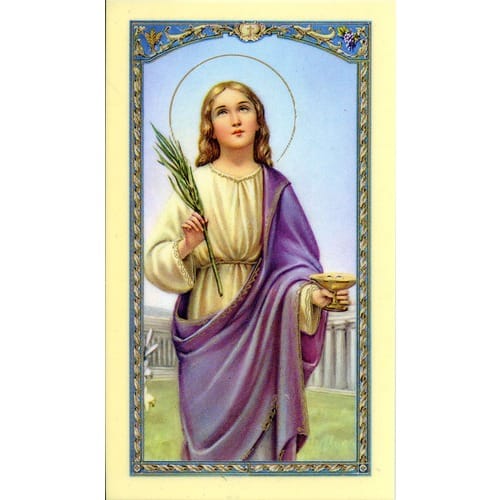 Prayer In Honor Of St. Lucy Laminated Prayer Card