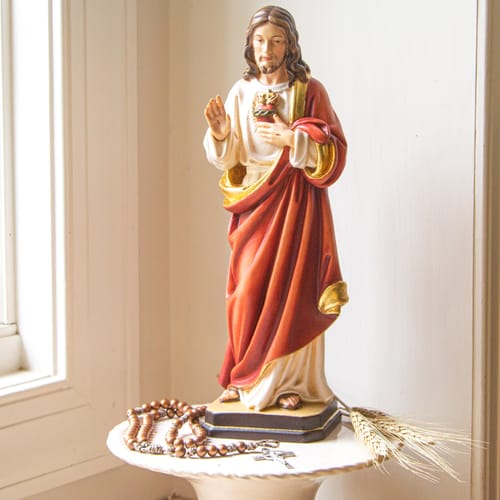 Sacred Heart of Jesus Hand Made Italian Statue - 12"