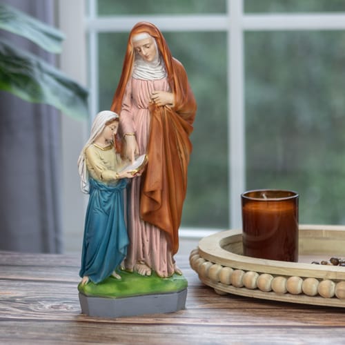 12&quot; St. Anne With Mary Statue