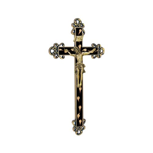 Golden Brown Floral Epoxy Cross 10''