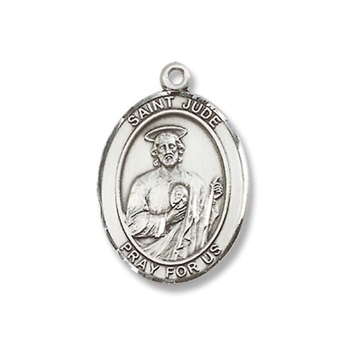 Sterling Silver St. Jude Thaddeus Pendant W/ Chain