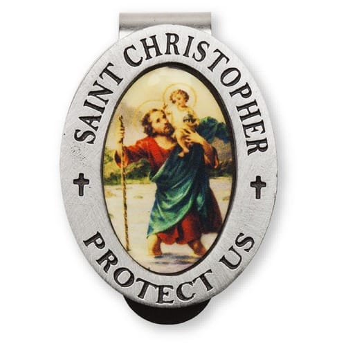 Colorful St. Christopher Visor Clip