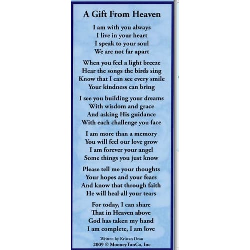 A Gift From Heaven Bookmark-Prayer Card