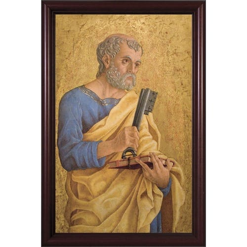 st. peter with keys w/ cherry frame
