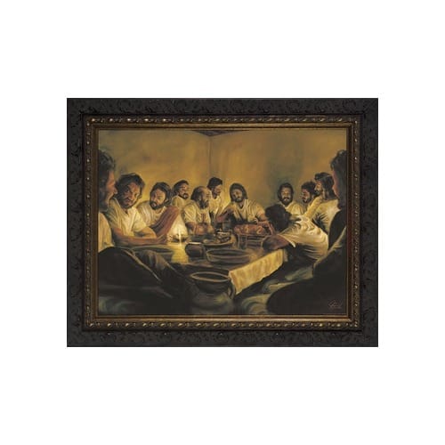 Last Supper W/ Dark Ornate Frame (9x12)