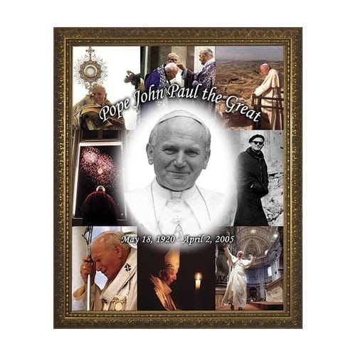 John Paul The Great Collage W/ Gold Frame