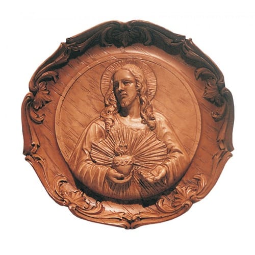 Sacred Heart Of Jesus Round Wall Plaque