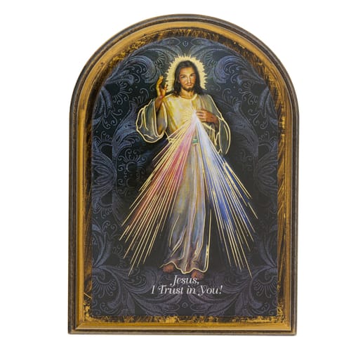 Arched Divine Mercy Plaque