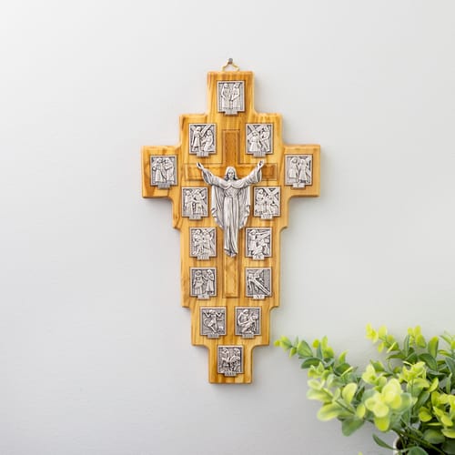 Stations Of The Cross Wood Wall Plaque