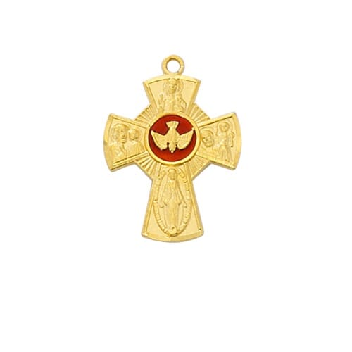 Gold 4-Way Holy Spirit Enamel Necklace