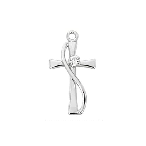 Sterling Silver Flowing Water Cross Pendant