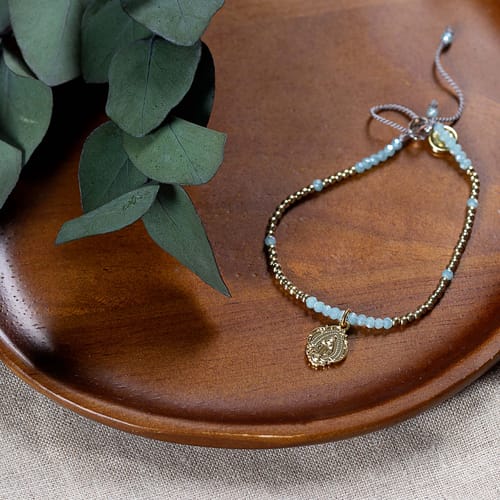 Miraculous Medal Swarovski Crystal &amp; Gold Bracelet