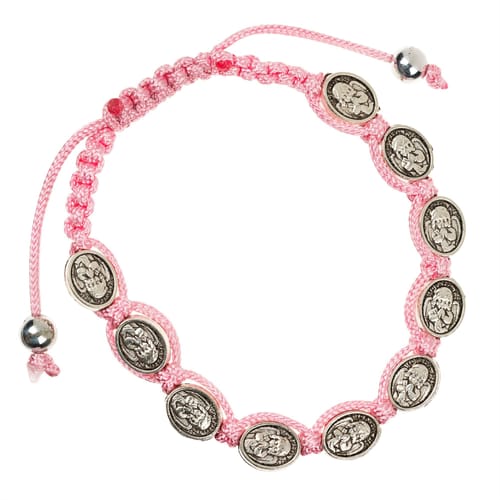 Pink Guardian Angel Corded Bracelet