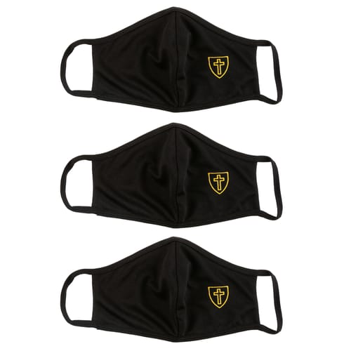 Black Face Mask With Cross (Pack Of 3)