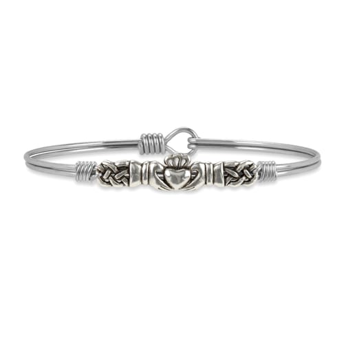 Claddagh Silver Irish Oval Bangle