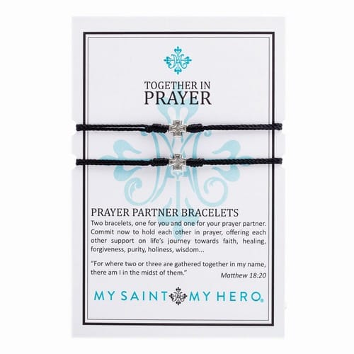 Prayer Partners Bracelet Set In Black And Silver