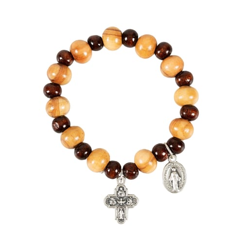 Holy Land Olive Wood Rosary Bracelet