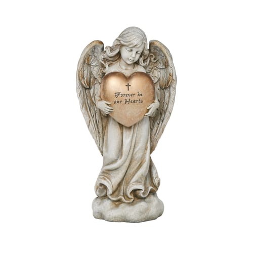 Angel With Heart Memorial Garden Statue-12.25&quot;