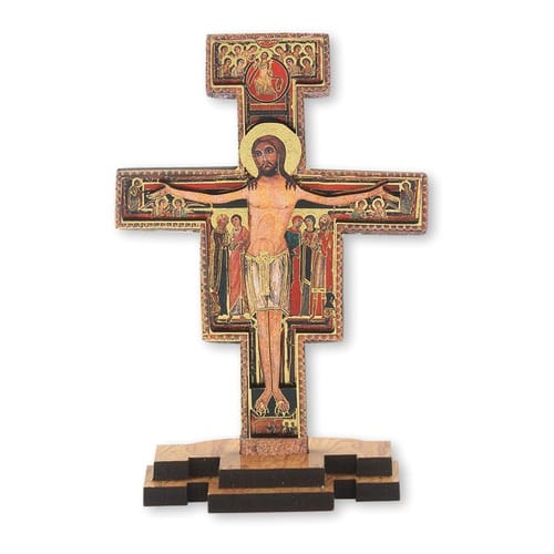 Standing San Damiano Cross - 5.25&quot;