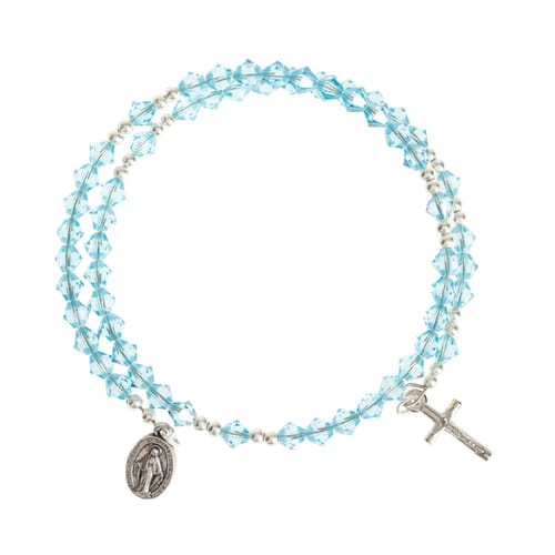 Swarovski Aqua Rosary Wrap Bracelet