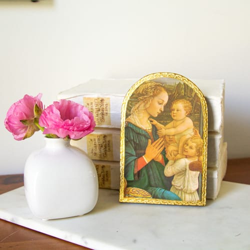 Lippi Madonna And Child Italian Plaque